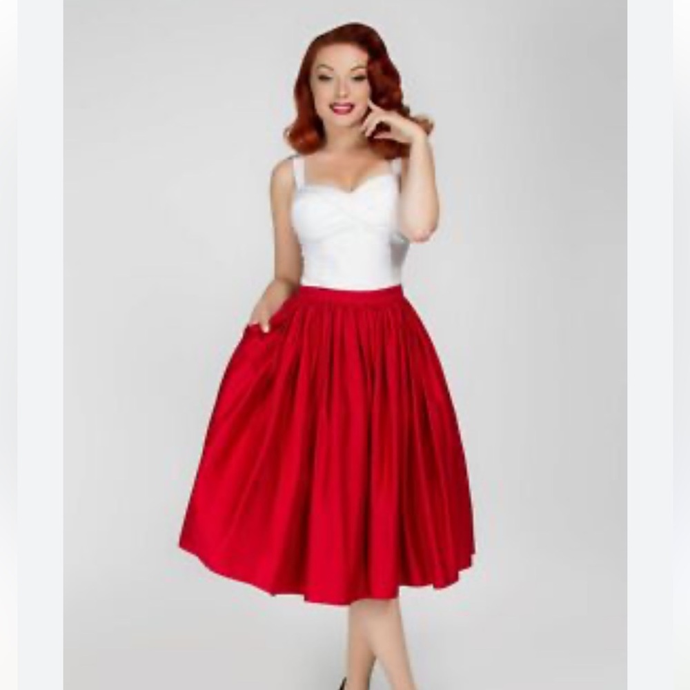 PinupGirlClothing red Jenny skirt